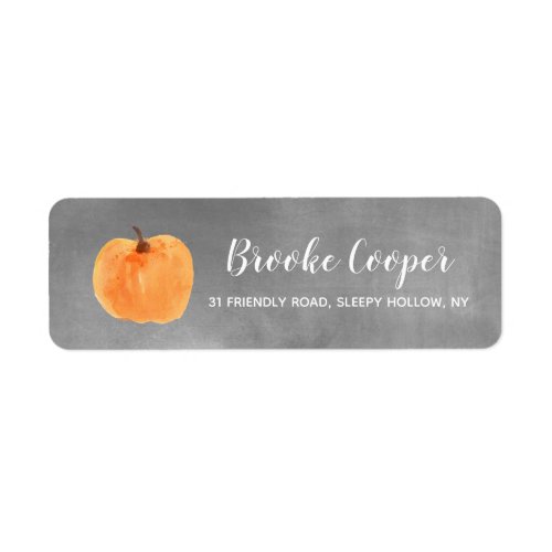 Fall Autumn Pumpkin Chalkboard Return Address Label