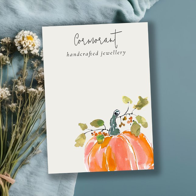 Fall Autumn Pumpkin Earring Necklace Blank Display Business Card (Creator Uploaded)
