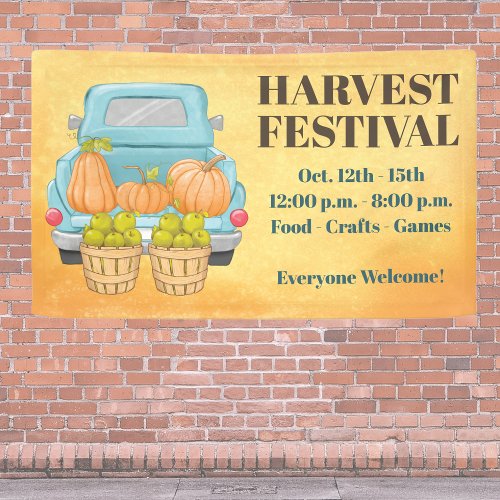 Fall Autumn Pumpkin Harvest Festival Banner