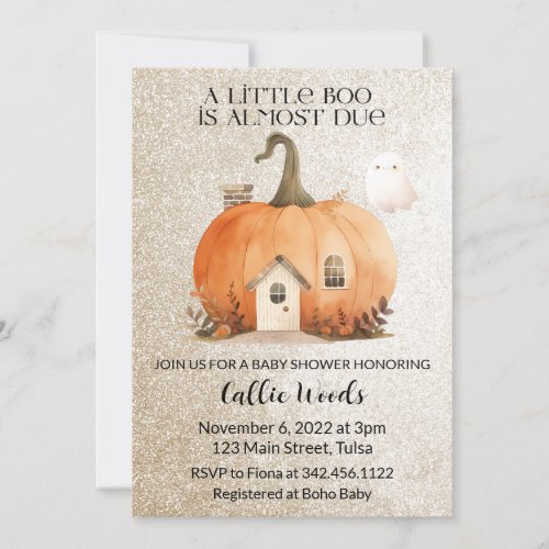  Fall Autumn Pumpkin House Baby Shower Invitation
