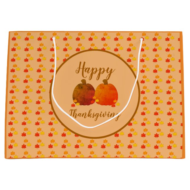 Fall/Autumn/Pumpkin  Large Gift Bag (Front)