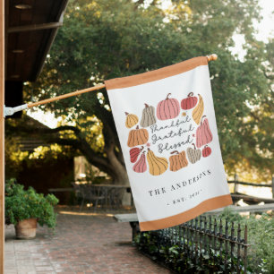 Fall Autumn Pumpkin Personalized House Flag