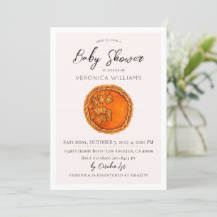 Fall Autumn Pumpkin Pie Baby Shower Invitation