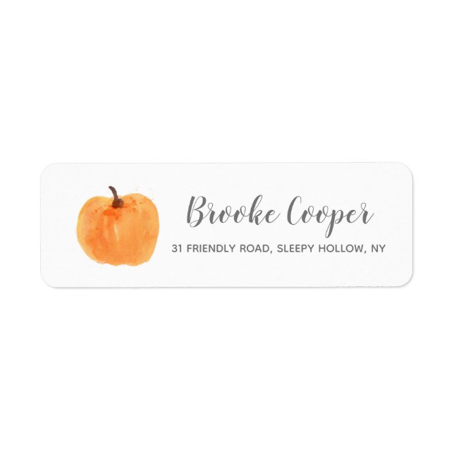 Fall Autumn Pumpkin Return Address Label (Front)
