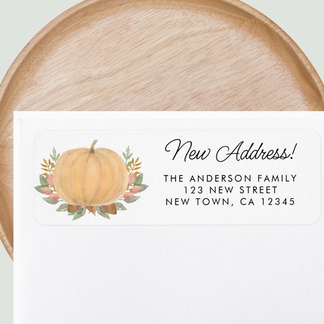 Fall Autumn Pumpkin Return Address Label (Creator Uploaded)
