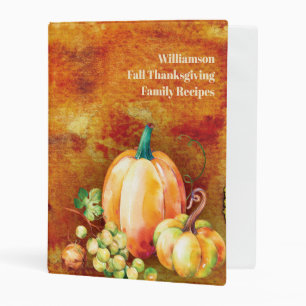 Fall Autumn Pumpkin Rustic Thanksgiving Recipes Mini Binder