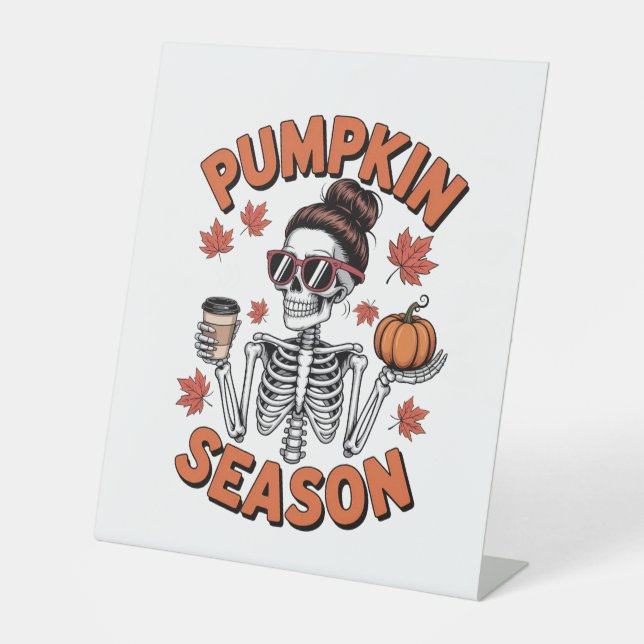 Fall Autumn Pumpkin Season Pedestal Sign (Front)
