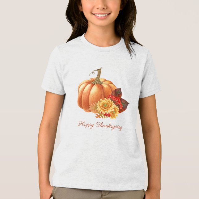 Fall Autumn Pumpkin T-Shirt Tri-Blend Shirt (Front)