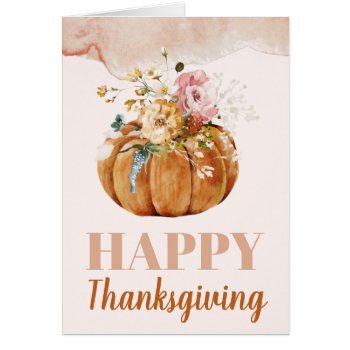 Fall Autumn Pumpkin Thanksgiving Greeting Card by ExpressionzCafe at Zazzle