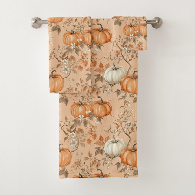 Fall Autumn Pumpkin Towel Set 2 (Insitu)