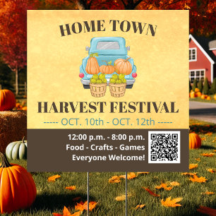 Fall Autumn QR Code Harvest Sign