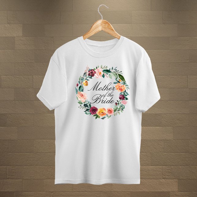 Fall Autumn Rose Flower Floral Wreath Bride Mother Tri-Blend Shirt (Close up)