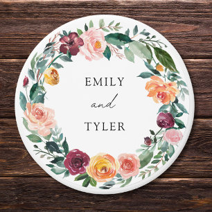 Fall Autumn Rose Flower Floral Wreath Wedding Mini Candle Favors