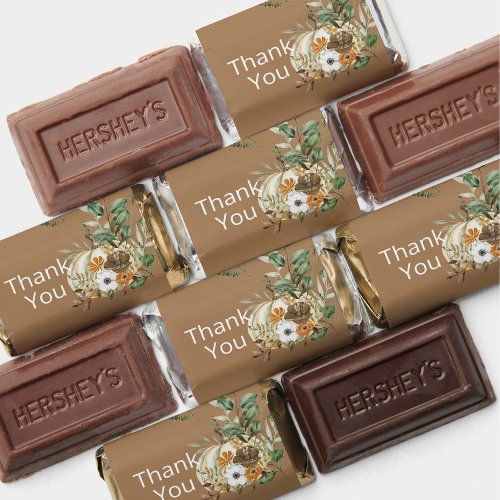 Fall autumn rustic floral pumpkin candy wrapper hersheys miniatures