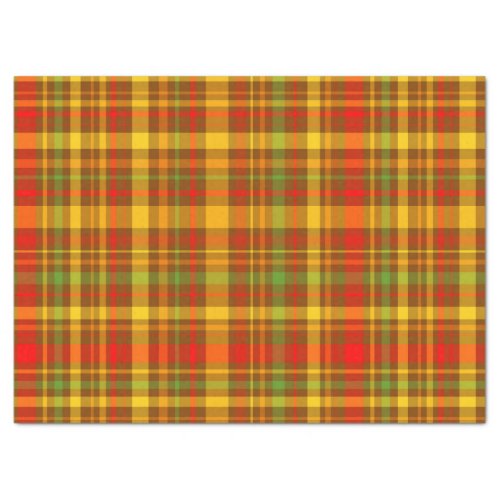 Fall Autumn Rustic Plaid Pattern Tissue Paper