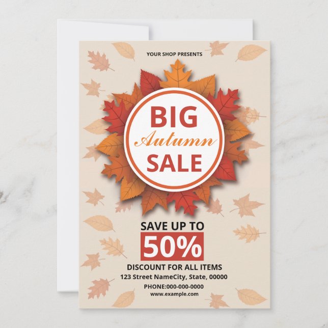 Fall / Autumn Sale Flyer Template (Front)