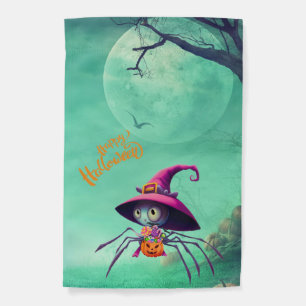 Fall/autumn/spider/witch/halloween Garden Flag