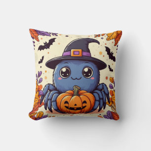 Fall/autumn/spider/witch/halloween Throw Pillow