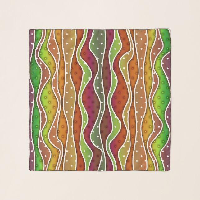 FALL AUTUMN STRIPES Abstract Design Scarf (Front)