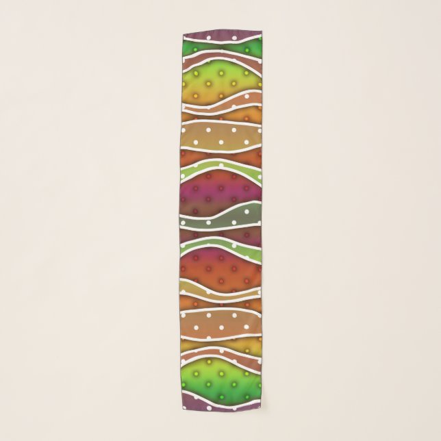 FALL AUTUMN STRIPES Abstract Design Scarf (Front)