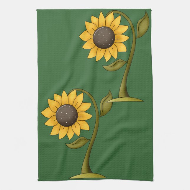 Fall Autumn Sunflower Design Towel (Vertical)