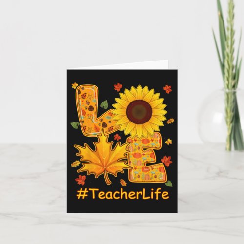 Fall Autumn Sunflower Teacher Life Teacher Teachin Card