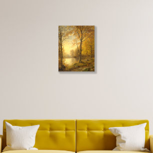 Fall Autumn Sunrise Nature Vintage Art Peel Stick Acrylic Photo Tile