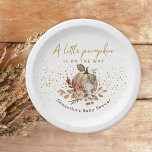 Fall Autumn Sweet Little Pumpkin Baby Shower Paper Plates<br><div class="desc">Sweet little pumpkin themed baby shower party supplies-- Rustic and elegant watercolor pumpkin and boho florals printed paper plates to personalize.</div>