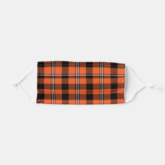 Fall Autumn Tartan Adult Cloth Face Mask (Front, Folded)