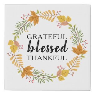 fall autumn thanksgiving blessed faux canvas print