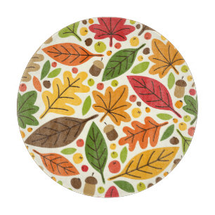Fall Autumn Thanksgiving Harvest Leaves Falling Cutting Board