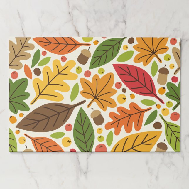 Fall Autumn Thanksgiving Harvest Leaves Falling Paper Pad (Front)