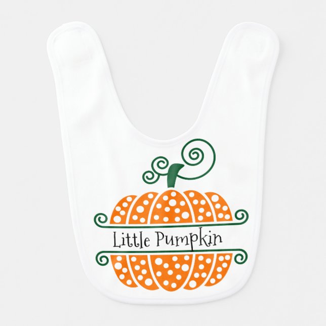 Fall, Autumn, Thanksgiving, Monogram Pumpkin  Baby Bib (Front)