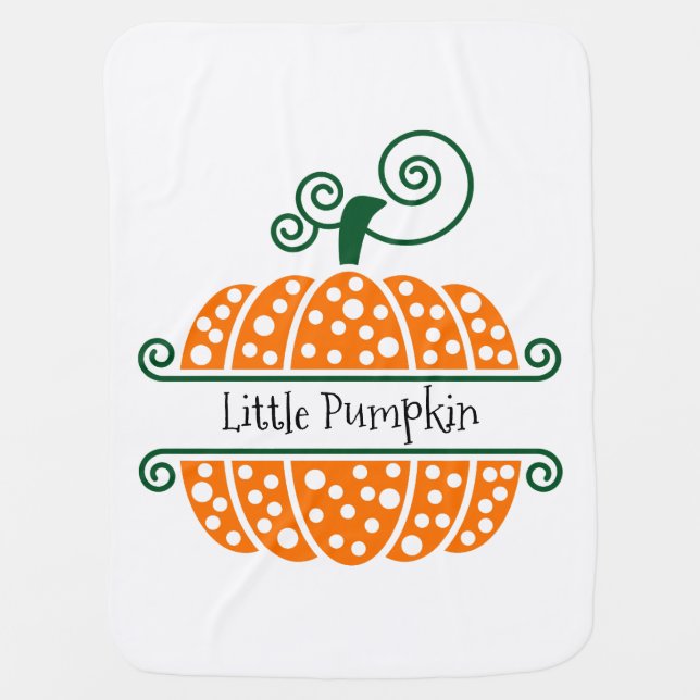 Fall, Autumn, Thanksgiving, Monogram Pumpkin  Baby Blanket (Front)