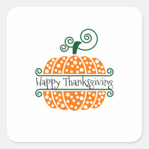 Fall, Autumn, Thanksgiving, Monogram Pumpkin Square Sticker