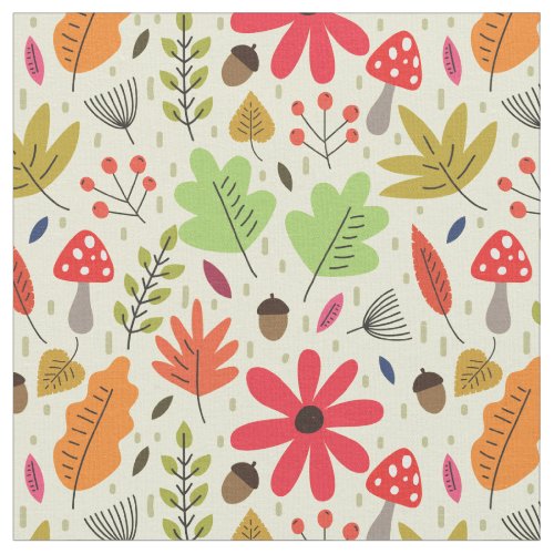 Fall Autumn Thanksgiving Pattern Fabric