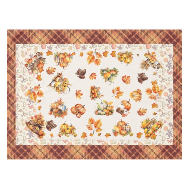 Fall Autumn Thanksgiving Rectangular Tablecloth (Front (Horizontal))