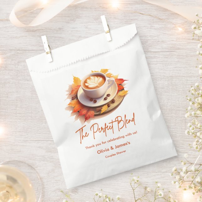 Fall Autumn The Perfect Blend Couples Shower  Favor Bag (Clipped)
