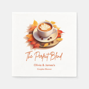Fall Autumn The Perfect Blend Couples Shower  Napkins
