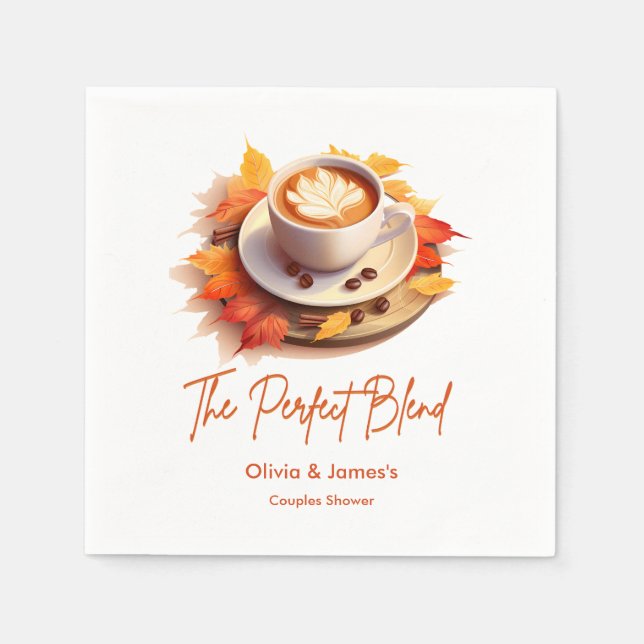 Fall Autumn The Perfect Blend Couples Shower  Napkins (Front)