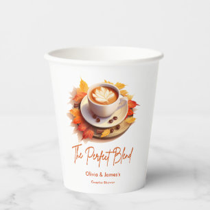 Fall Autumn The Perfect Blend Couples Shower Paper Cups