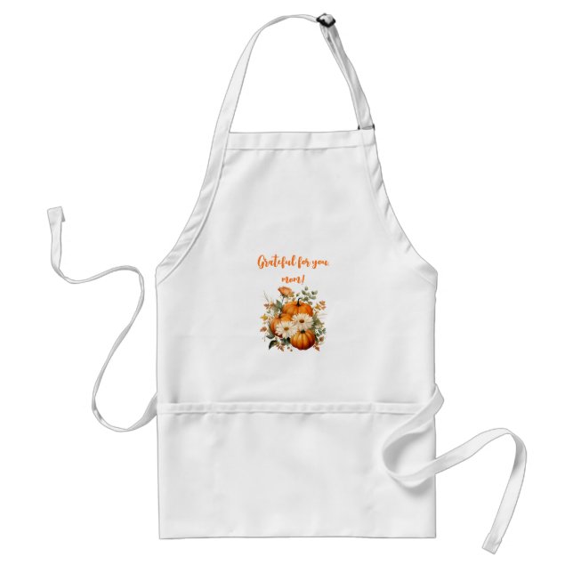 Fall Autumn Theme with Leaves Gift for Mom Adult Apron (Front)
