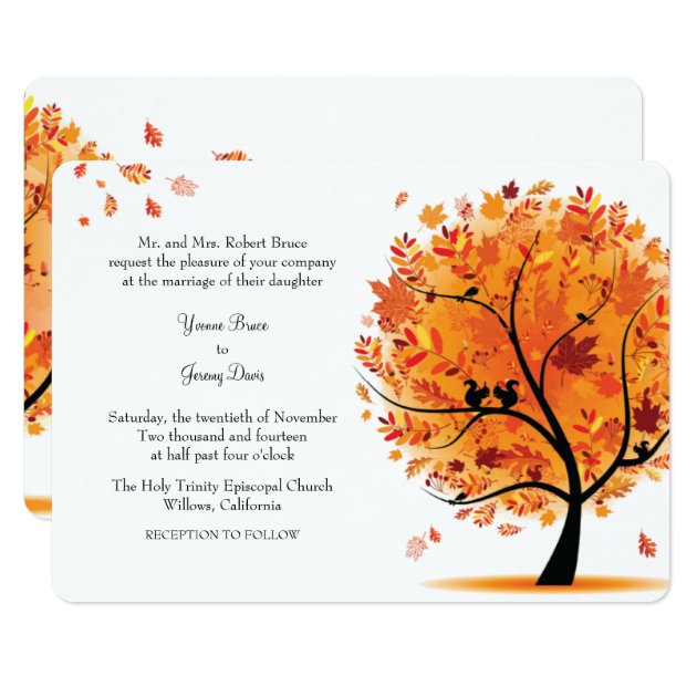 Fall / Autumn Tree Wedding Invitation