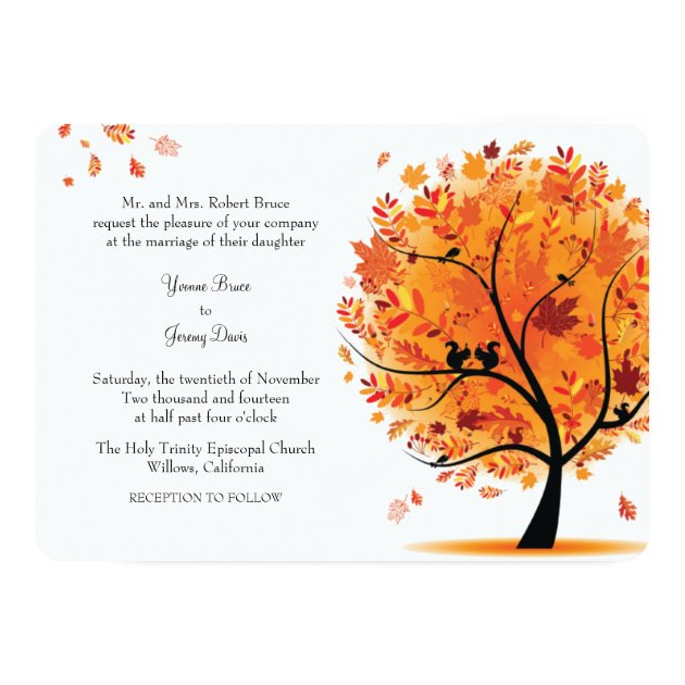 Fall / Autumn Tree Wedding Invitation