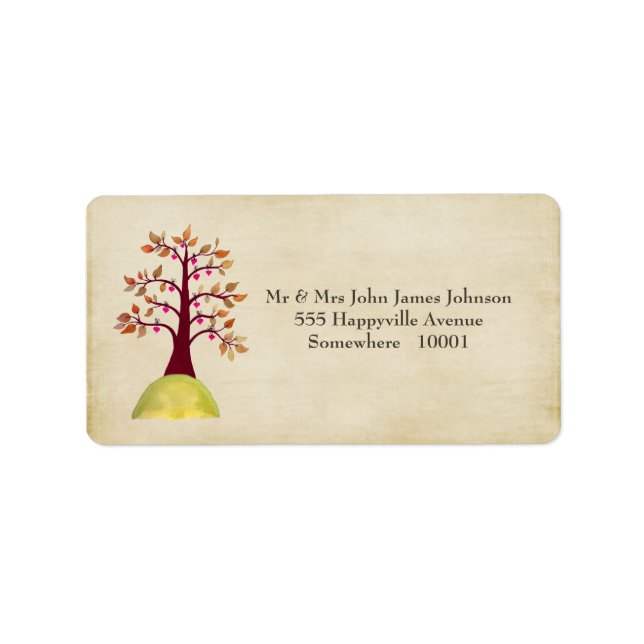 Fall Autumn Tree Wedding Return Address Labels (Front)