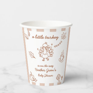 Fall Autumn Turkey Baby Shower Paper Cup