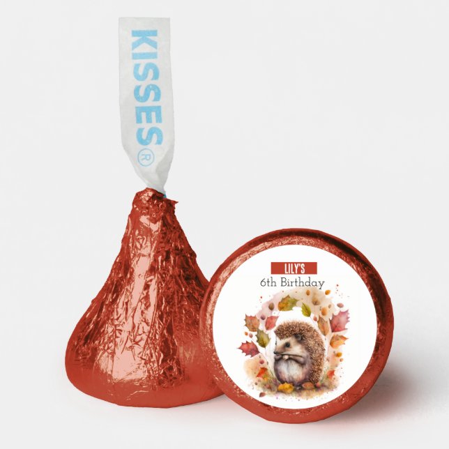 Fall / Autumn vibes Hedgehog -  Birthday Party - Hershey®'s Kisses® (Front)