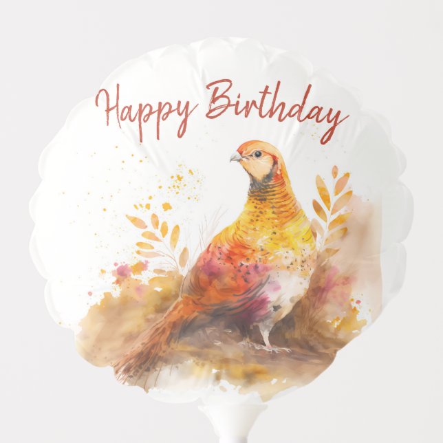 Fall / Autumn vibes Pheasant -  Birthday Party - Balloon (Front)