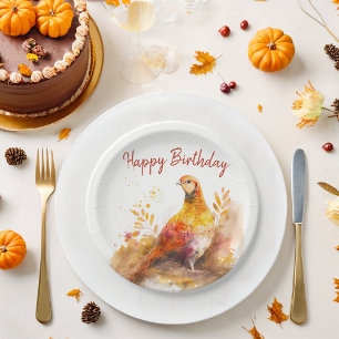Fall / Autumn vibes Pheasant - Birthday Party - Paper Plates