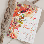 Fall Autumn Watercolor Floral 90th Birthday  Invitation<br><div class="desc">Celebrate in Style with our Bright and bold 90th Birthday Party Invitations. Turn ninety with our stunning watercolor floral invitations in Fall Autumn colors. Order now and make your ninetieth birthday a memorable one!</div>
